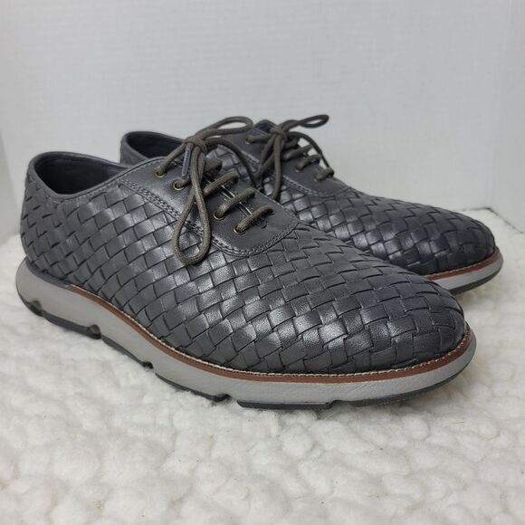 Cole Haan 4.zerogrand Woven Oxford Men's Size 9 Gray Cordovan Leather Shoes - Picture 1 of 10